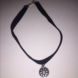 Black choker with charm